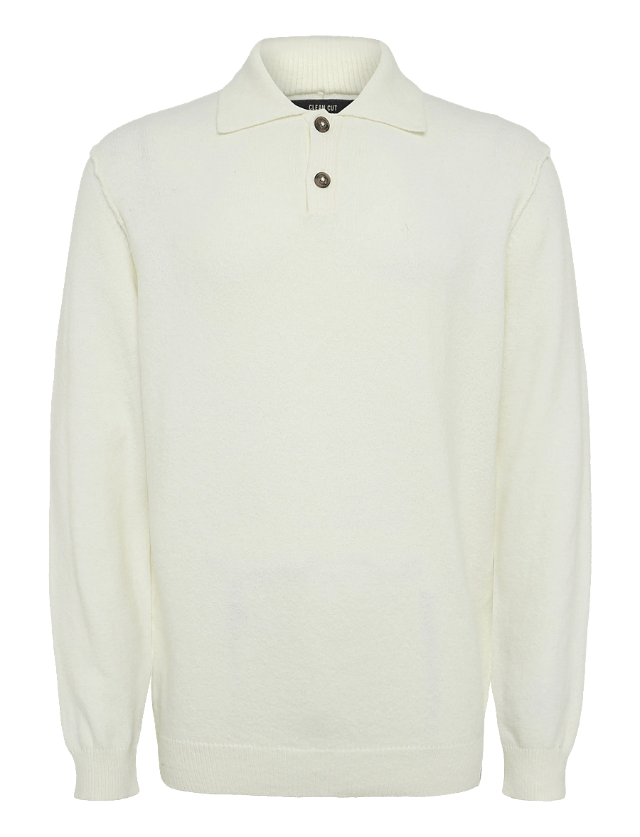Clean Cut Copenhagen - Vester polo knit - långärmade stickade pikétröjor - ecru - 0