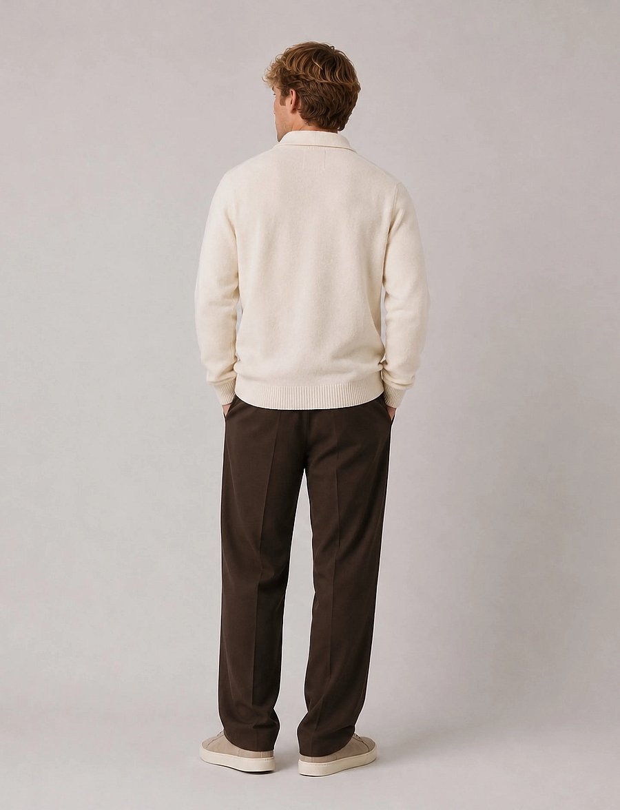 Clean Cut Copenhagen - Vester polo knit - långärmade stickade pikétröjor - ecru - 2