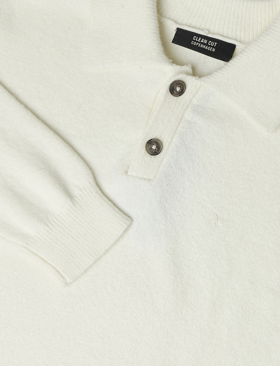 Clean Cut Copenhagen - Vester polo knit - långärmade stickade pikétröjor - ecru - 3