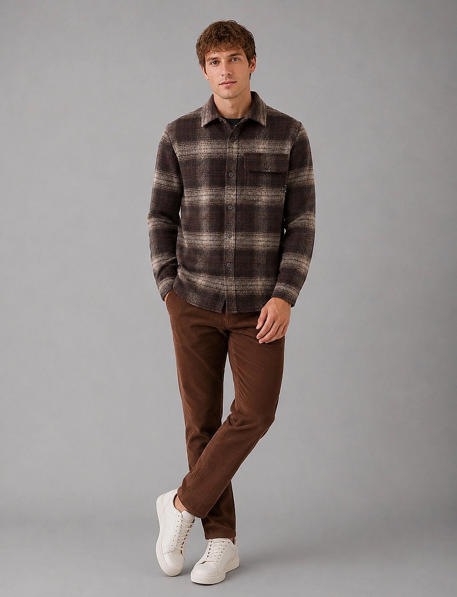 Clean Cut Copenhagen - Richard checked overshirt - dark brown/brindle beige - 0