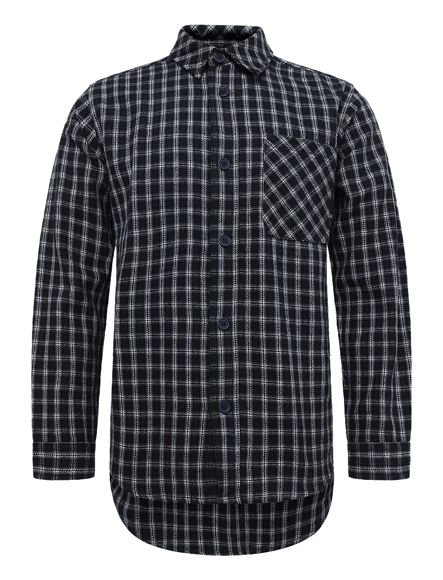 Clean Cut Copenhagen - Julius checked overshirt - flannel-skjorter - navy - 1
