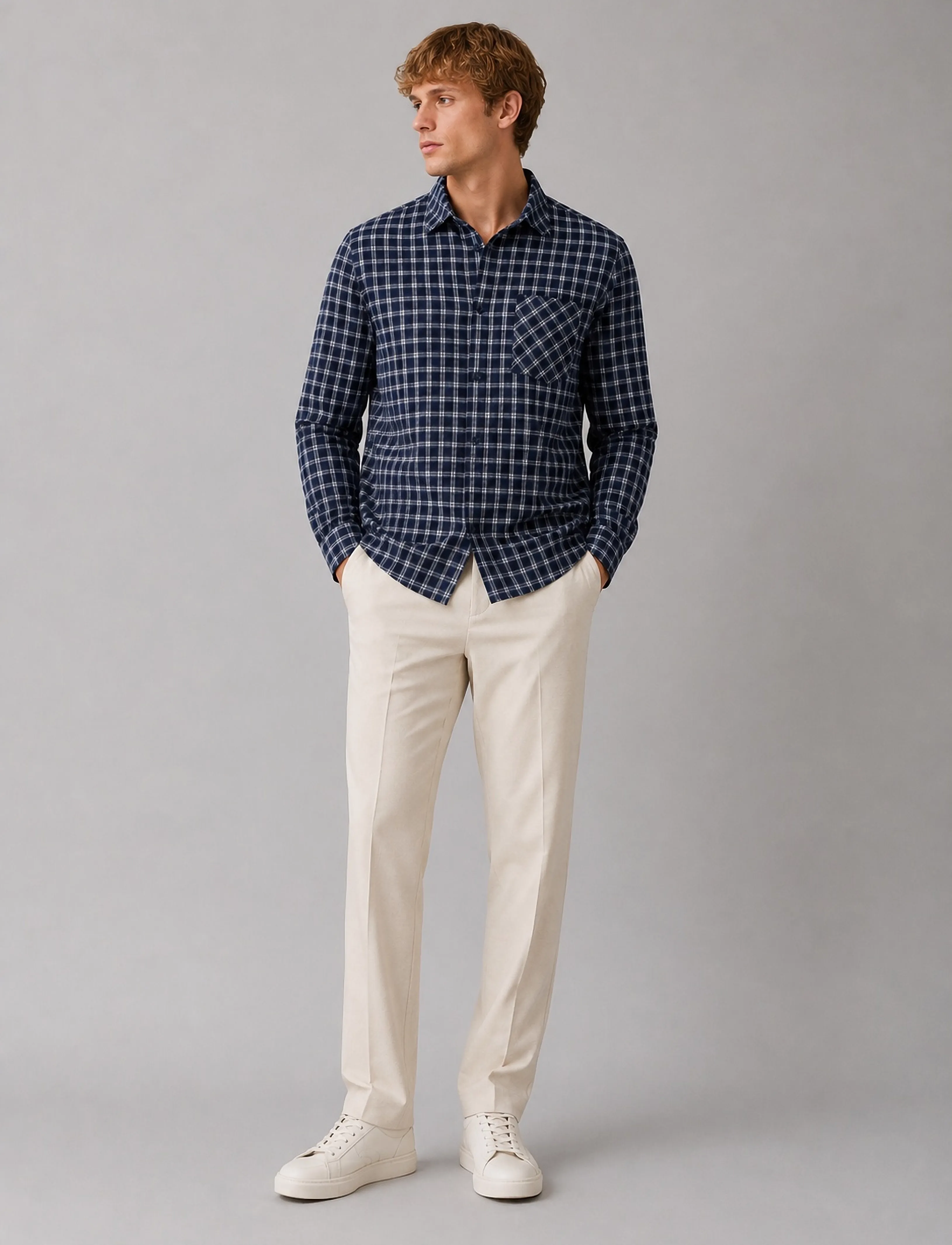 Clean Cut Copenhagen Julius checked overshirt - Skjorter - NAVY / navy