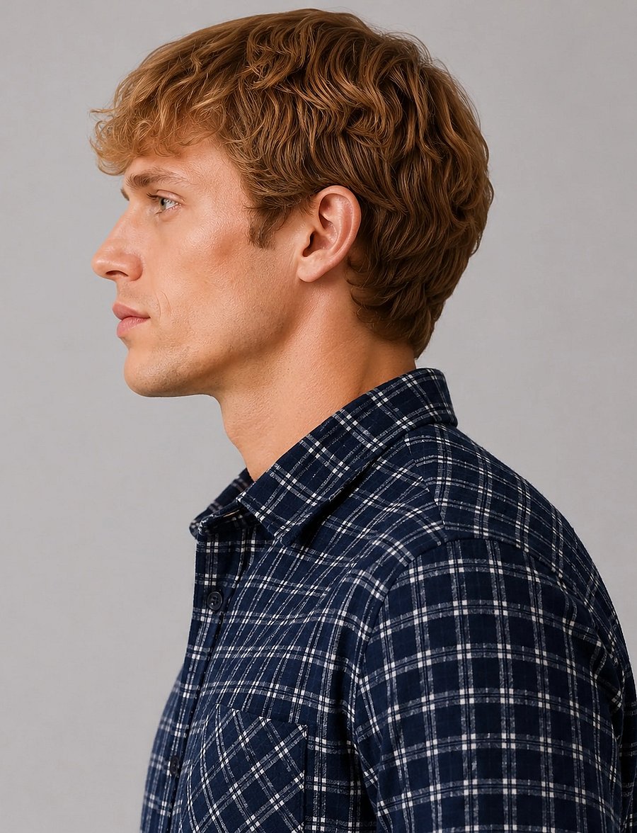 Clean Cut Copenhagen - Julius checked overshirt - flannel-skjorter - navy - 4
