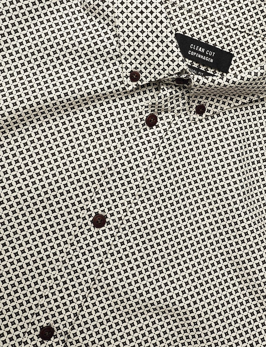 Clean Cut Copenhagen - Eske AOP flannel shirt - casual skjortor - ecru/brown - 2