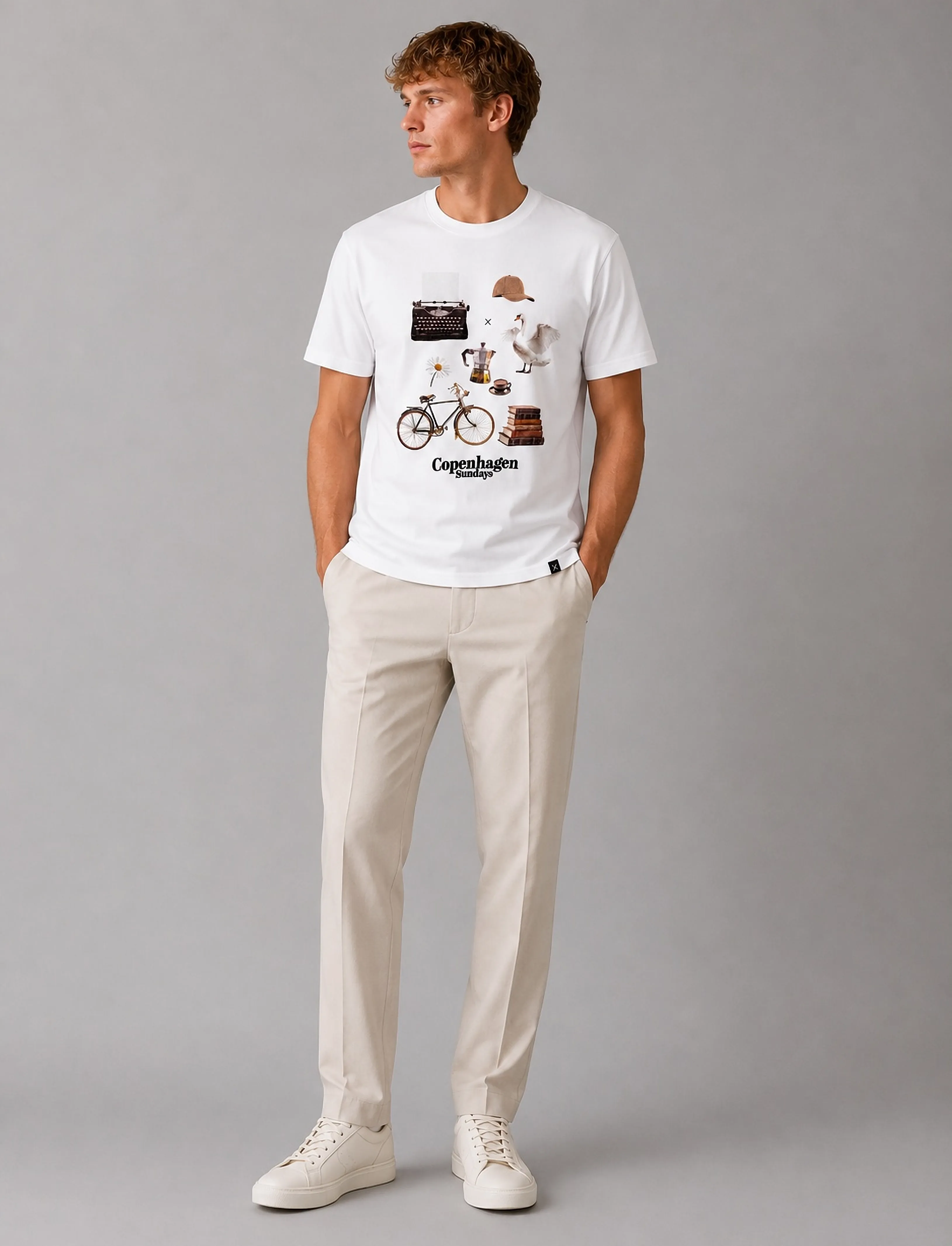 Clean Cut Copenhagen Copenhagen sundays organic t-shirt - Clean Cut Copenhagen - WHITE / white
