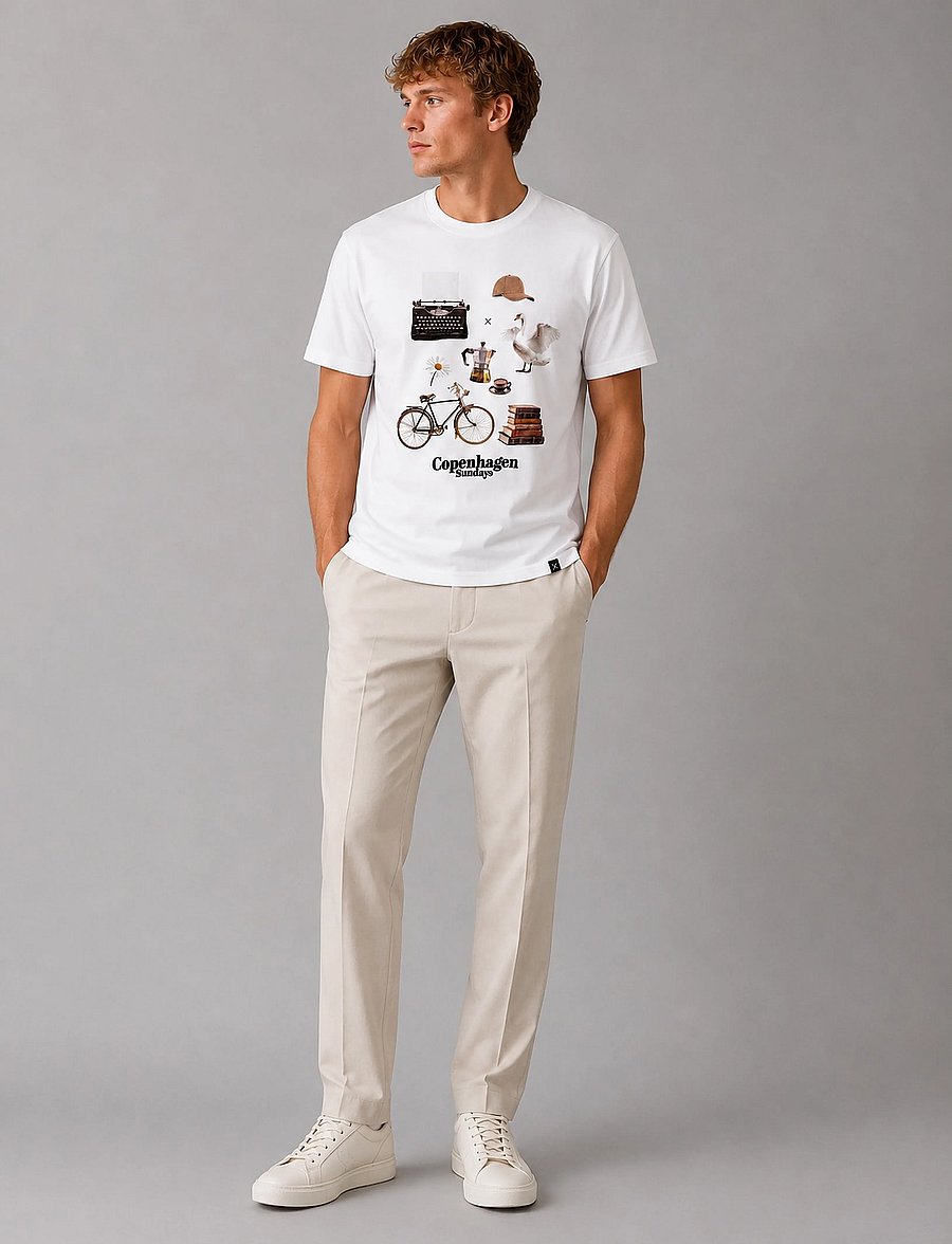 Clean Cut Copenhagen - Copenhagen sundays organic t-shirt - white - 0