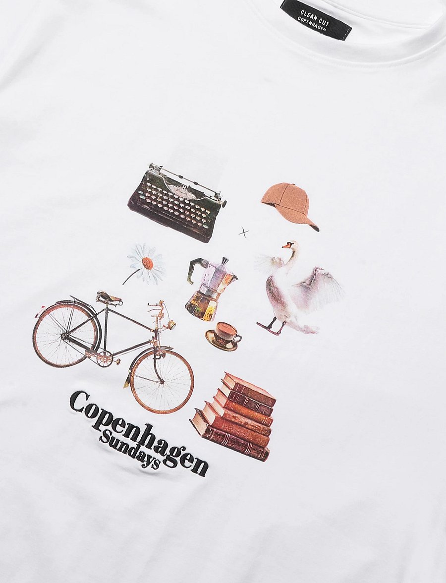 Clean Cut Copenhagen - Copenhagen sundays organic t-shirt - white - 3
