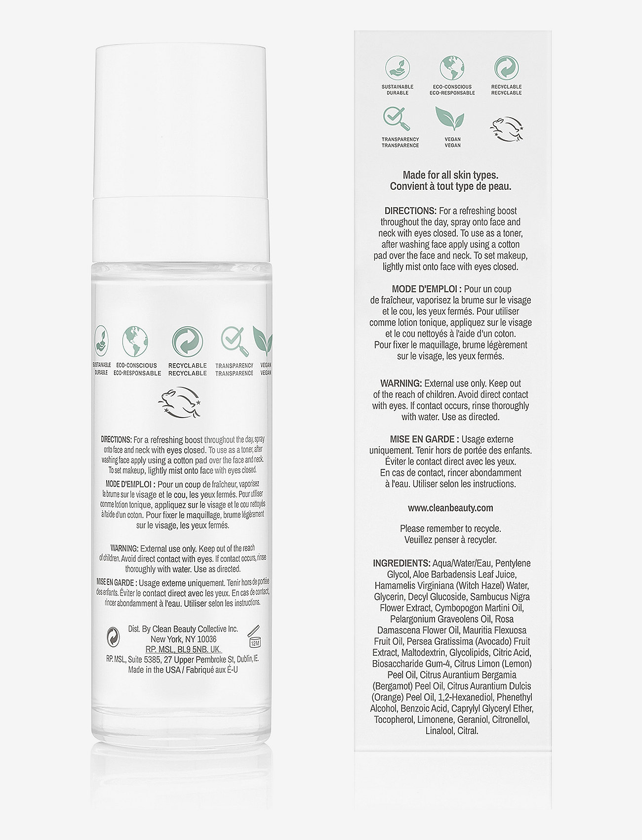 CLEAN - RESERVE Elderflower Face Mist - ansiktsmist - no colour - 2