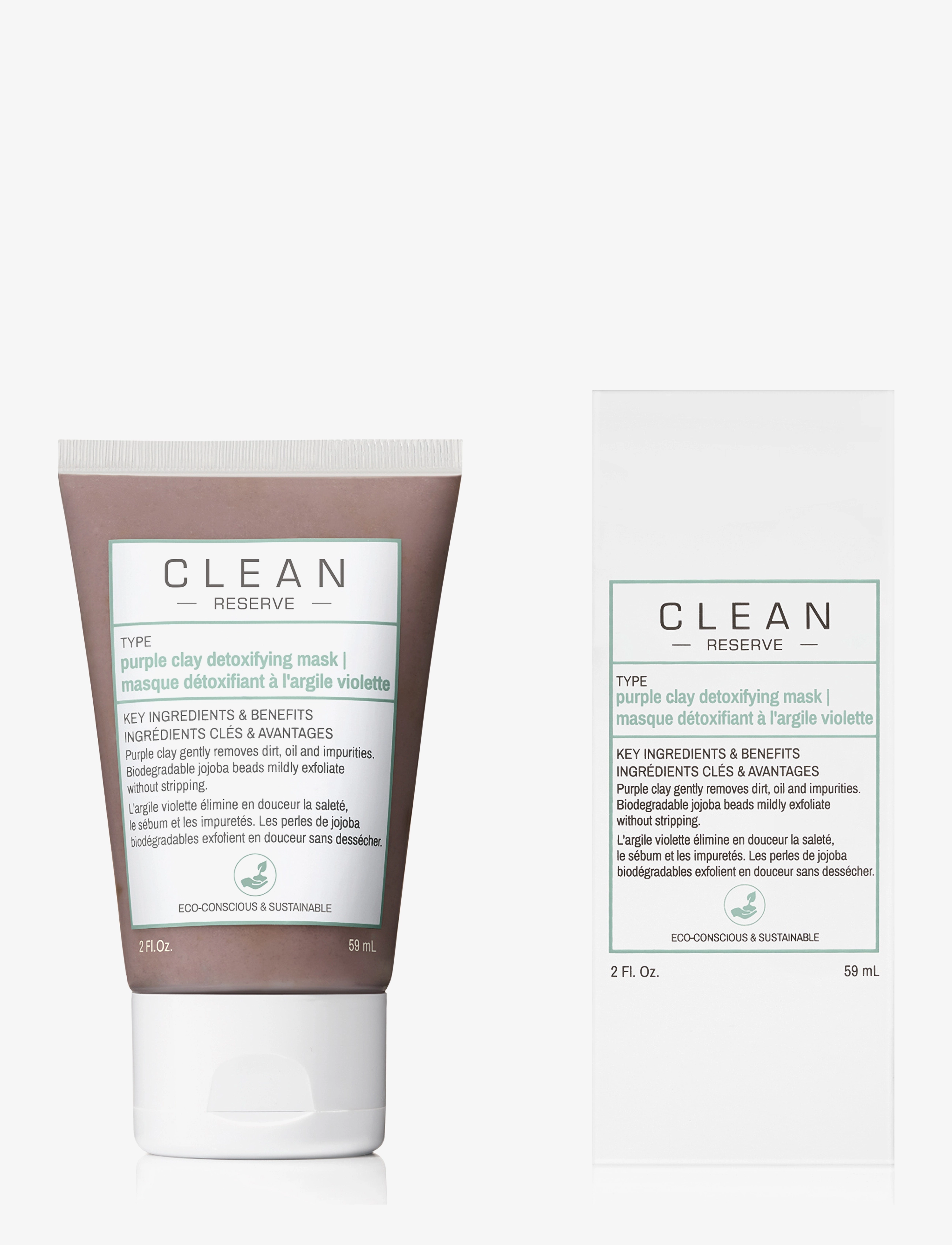 CLEAN Reserve Purple Clay Detox Face Mask, Lermaske, Nude, Str: 59 ml