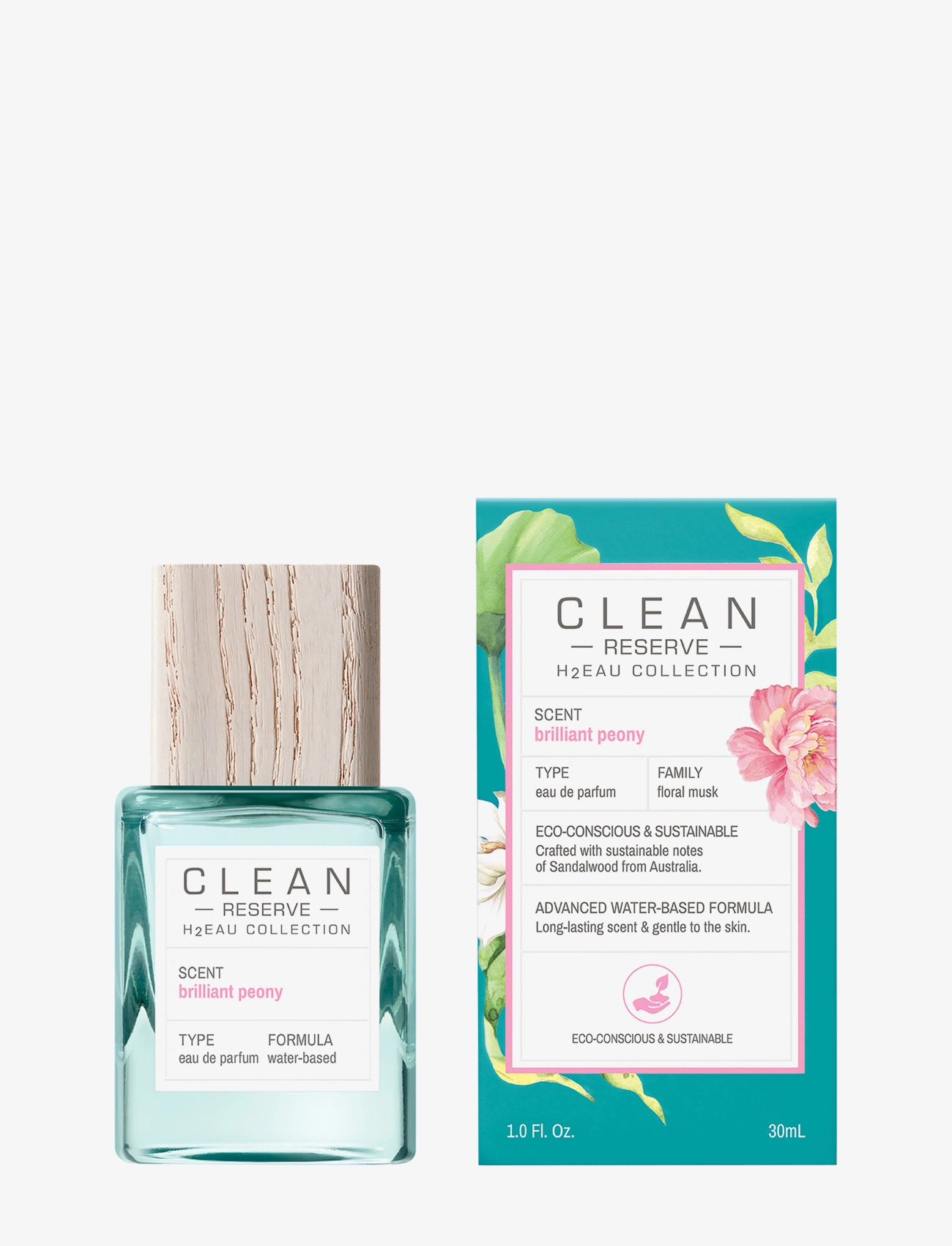 CLEAN - RESERVE H2EAU Brilliant Peony EdP - till honom  - clear - 1
