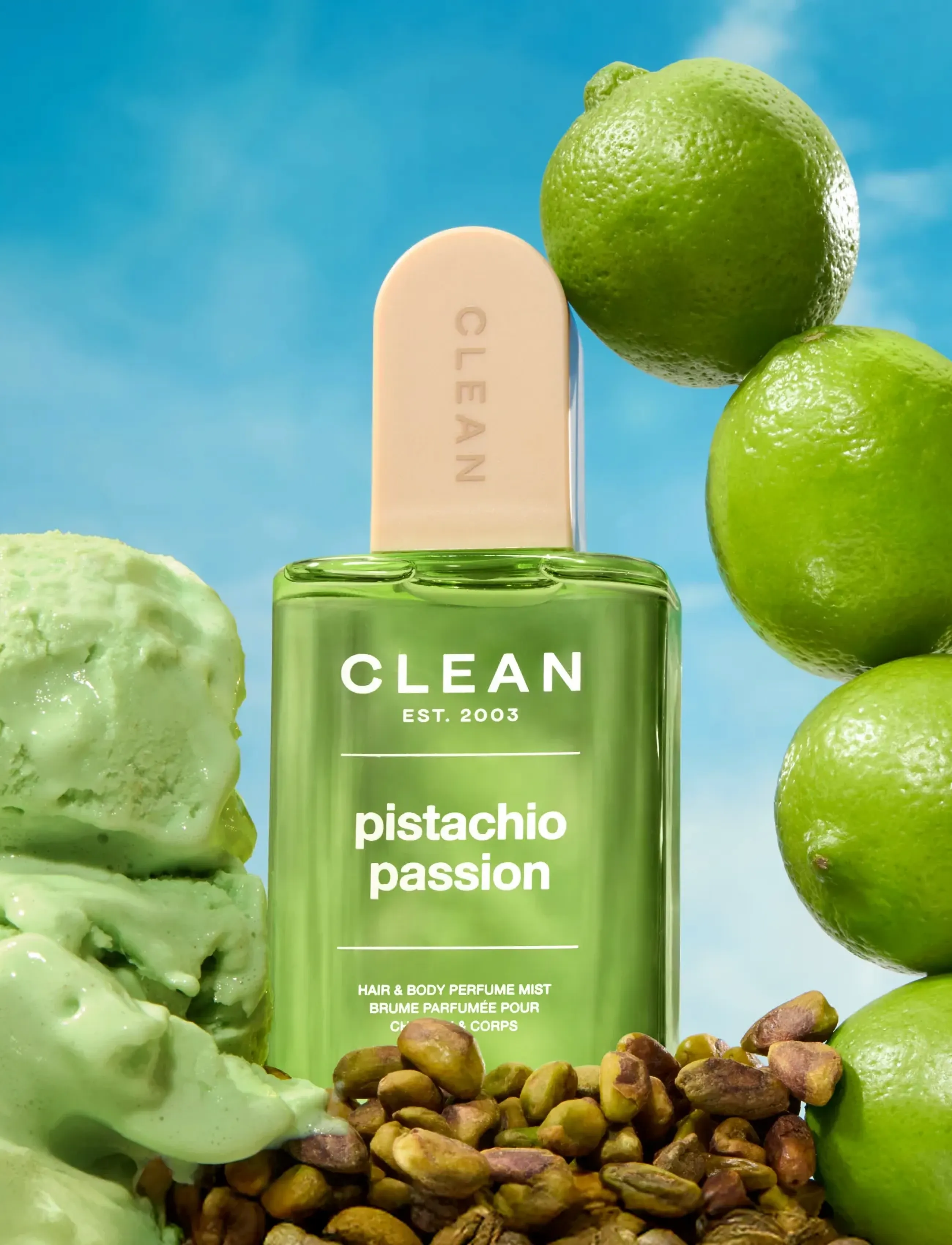 CLEAN Pistachio Passion Hair & Body Perfume Mist, 236 ml, Nude, Styling > Hårtæpper, Dame