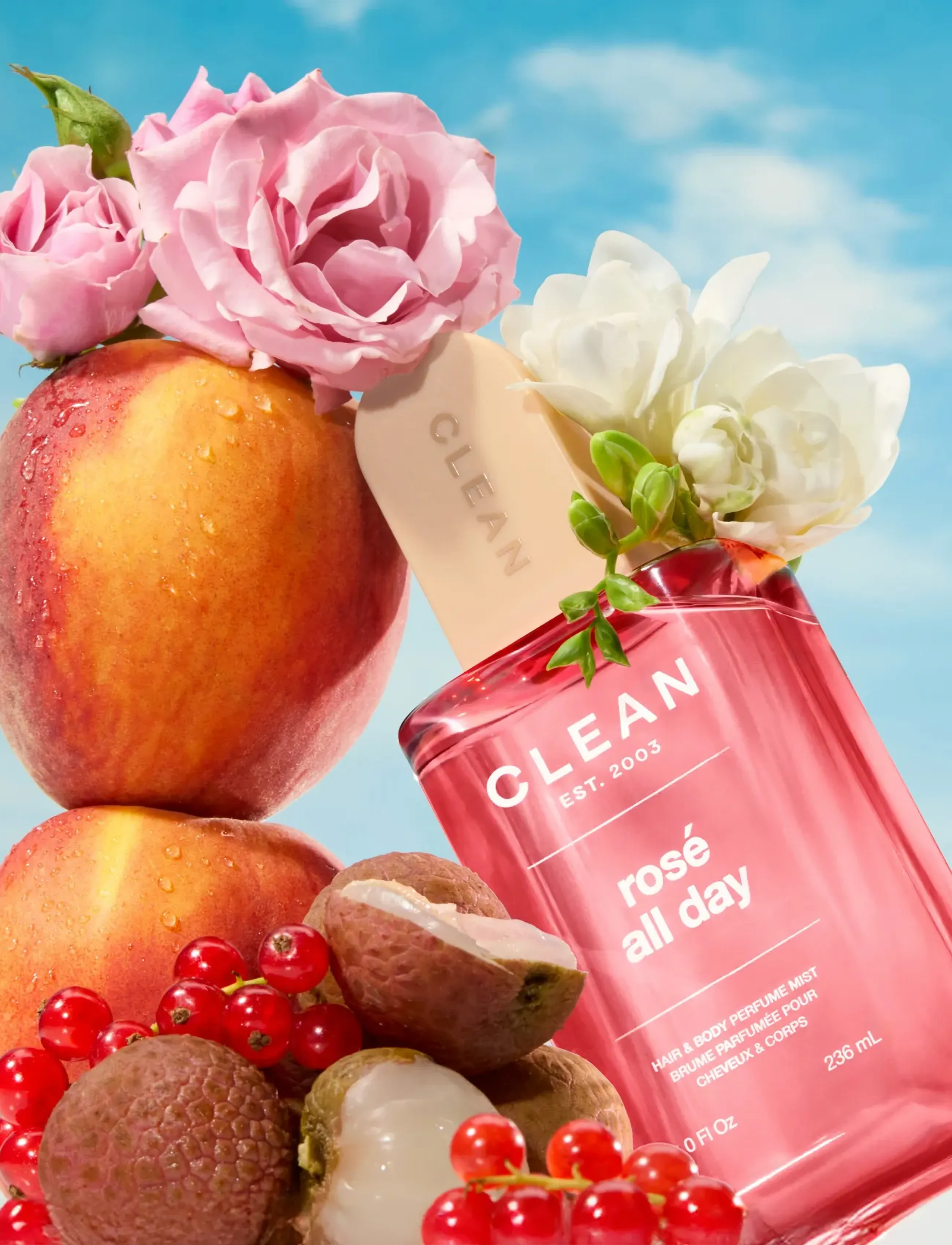 CLEAN Rosé All Day Hair & Body Perfume Mist, 88 ml, Nude, Styling > Hårtæpper, Dame