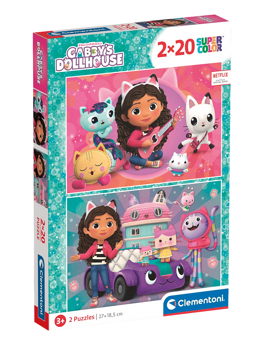 Clementoni - Gabbys Dollhouse 2X20pcs - klassiske puslespil - multicolor - 0