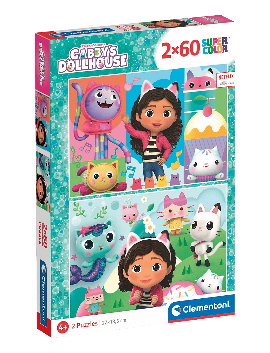 Clementoni - Gabbys Dollhouse 2X60pcs - klassiska pussel - multicolor - 0