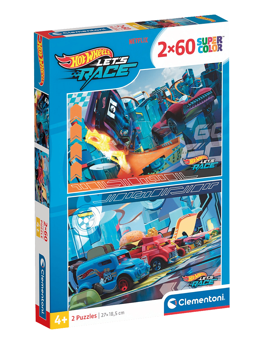 Clementoni - Hotwheels 2X60pcs - klassiska pussel - multicolor - 0