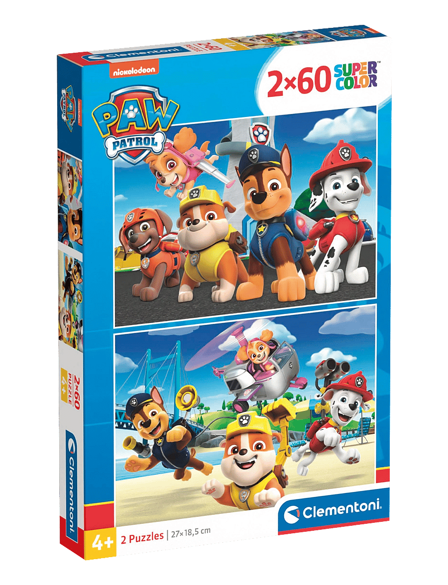 Clementoni - Paw Patrol 2X60pcs - klassiska pussel - multicolor - 0