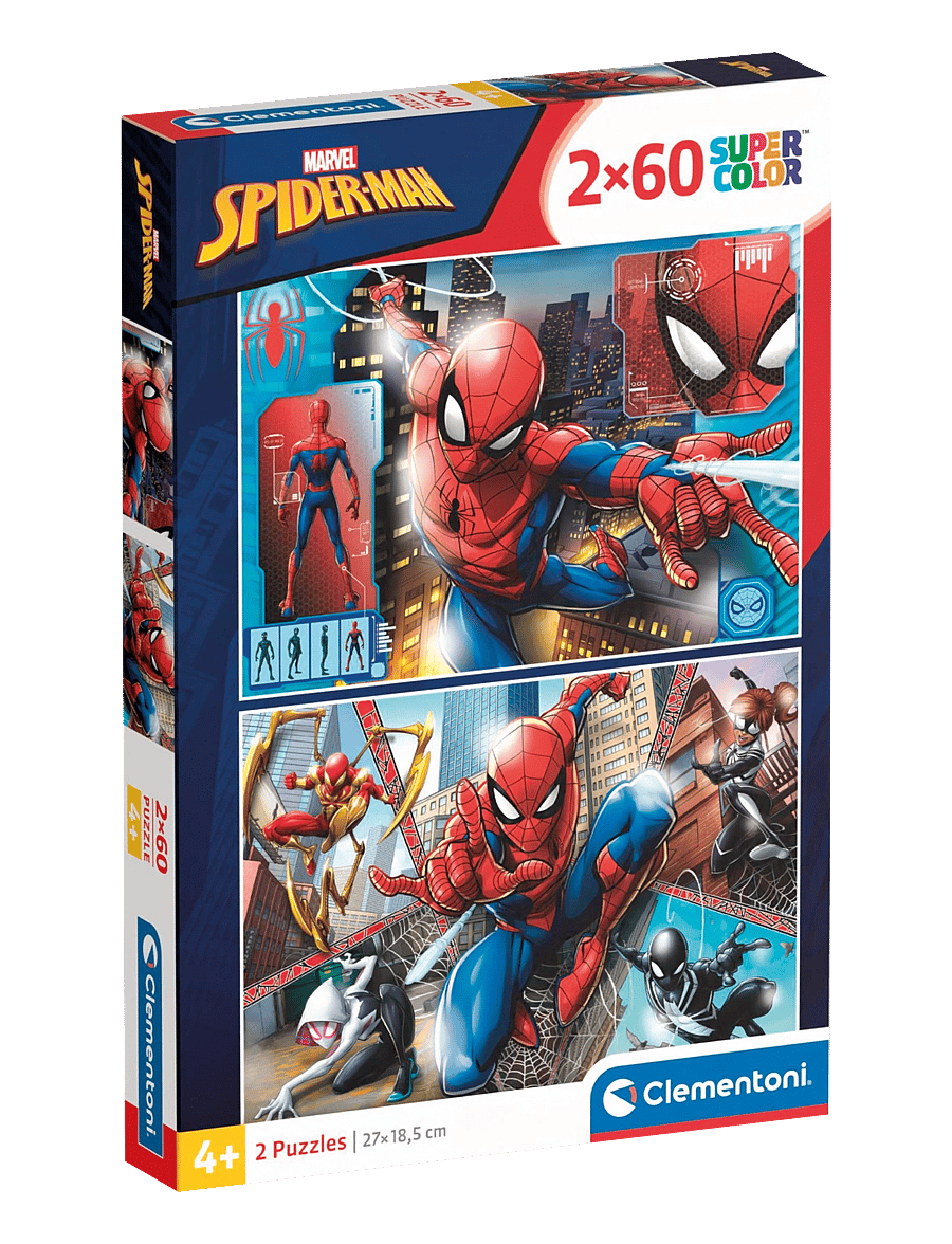 Clementoni - Marvel Spider-Man 2X60pcs - klassiske puslespil - multicolor - 0