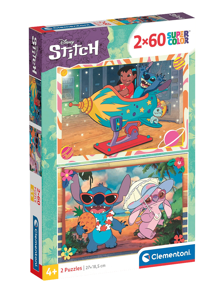 Clementoni - Stitch 2X60pcs - klassiske puslespil - multicolor - 0