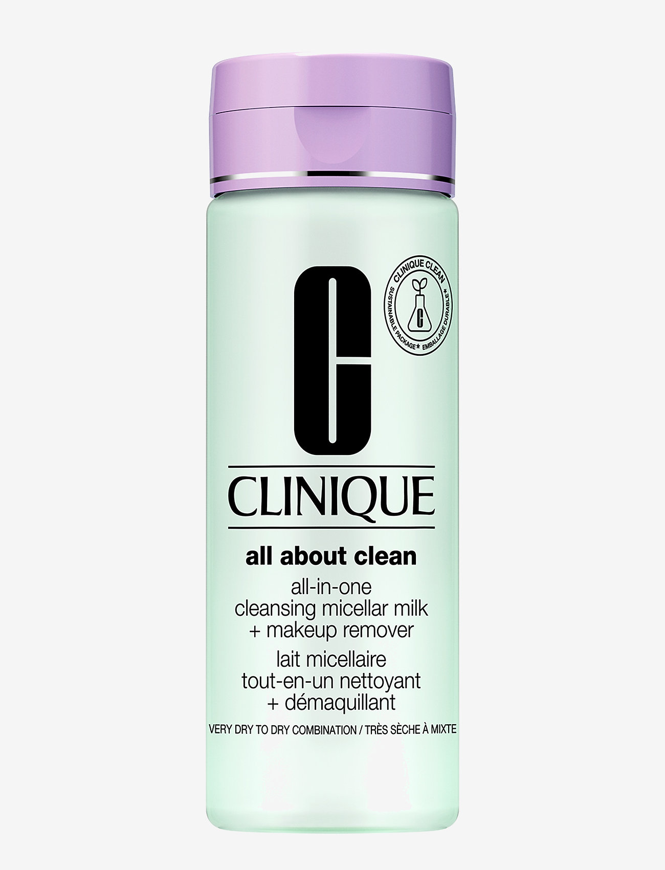 Clinique All About Clean Micellar Milk + Makeup Remover Skin Type 1 & 2, Mælkerenser, Nude, Str: 200 ml