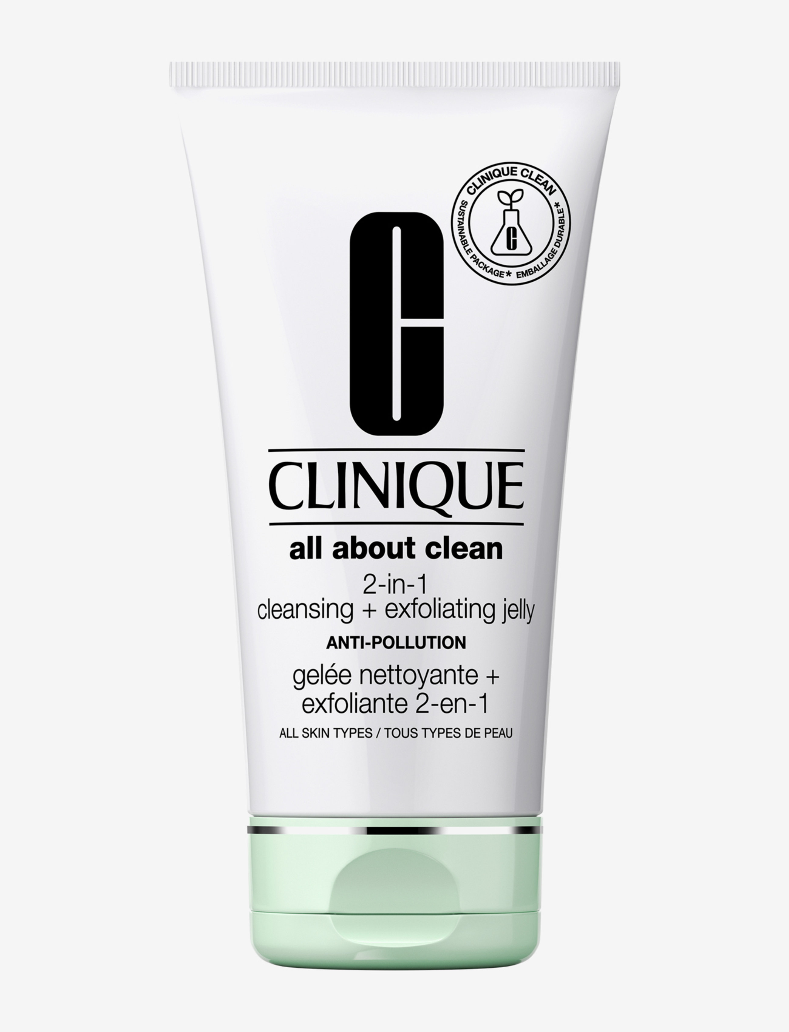 Clinique All About Clean 2-In-1 Cleansing+Exfoliating Jelly, 150 ml, Nude, Rengøringsmidler > Ansigtsvask Og Rengøringsmidler, Dame