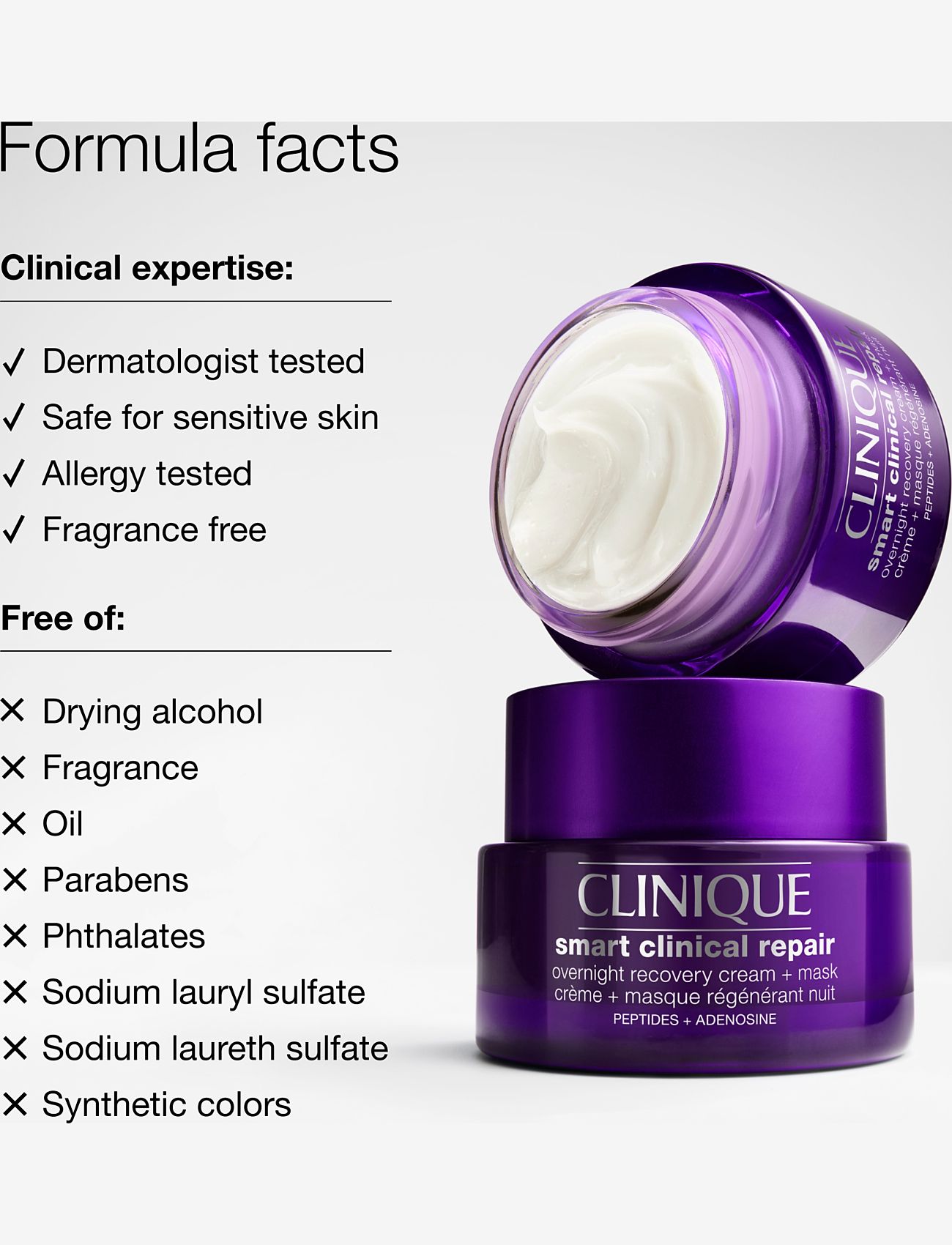 Clinique - Smart Clinical Repair Overnight Recovery Cream and Mask - sommerens hudpleje - multi - 5