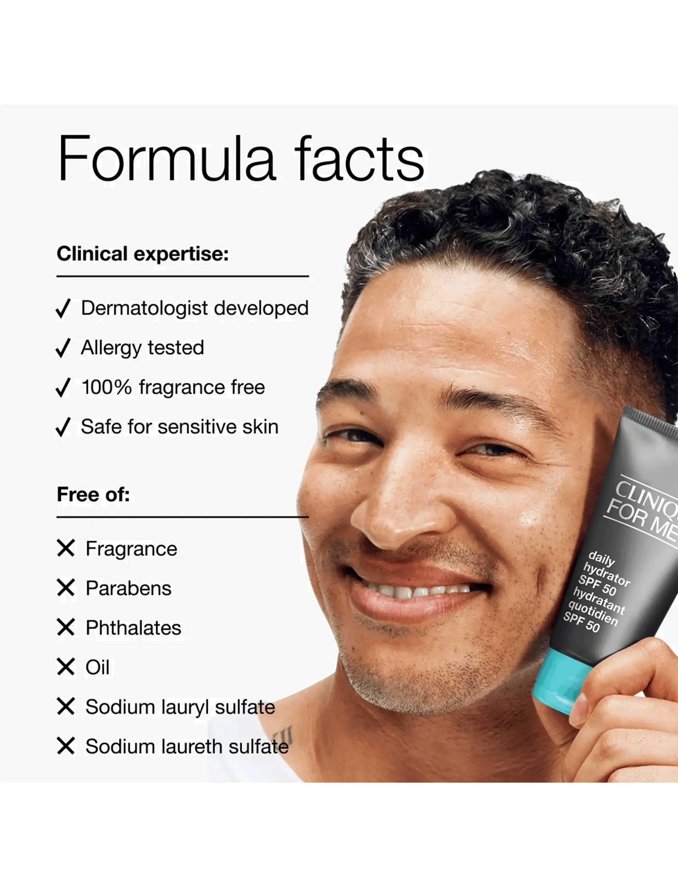 Clinique - Clinique For Men Daily Hydrator SPF 50 - solcremer til ansigt - clear - 2