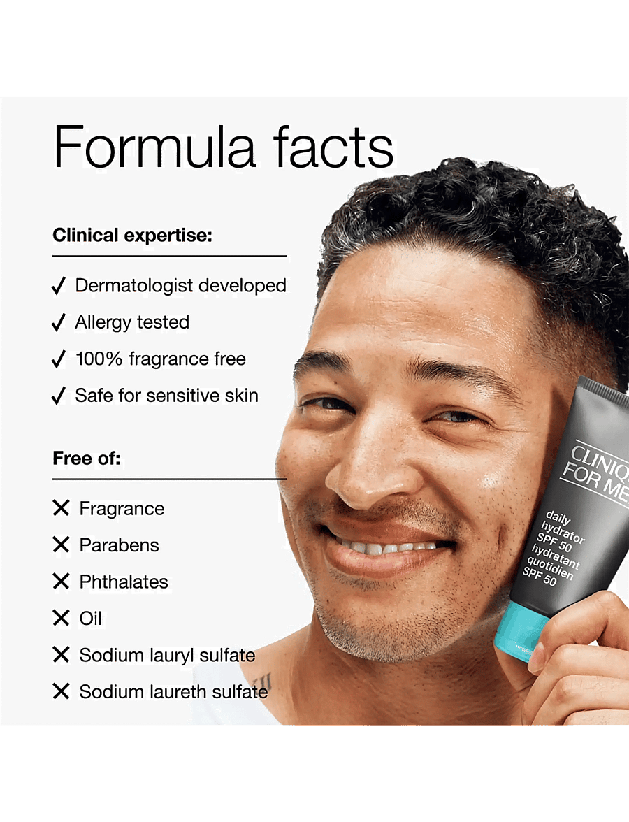 Clinique - Clinique For Men Daily Hydrator SPF 50 - solcremer til ansigt - clear - 2