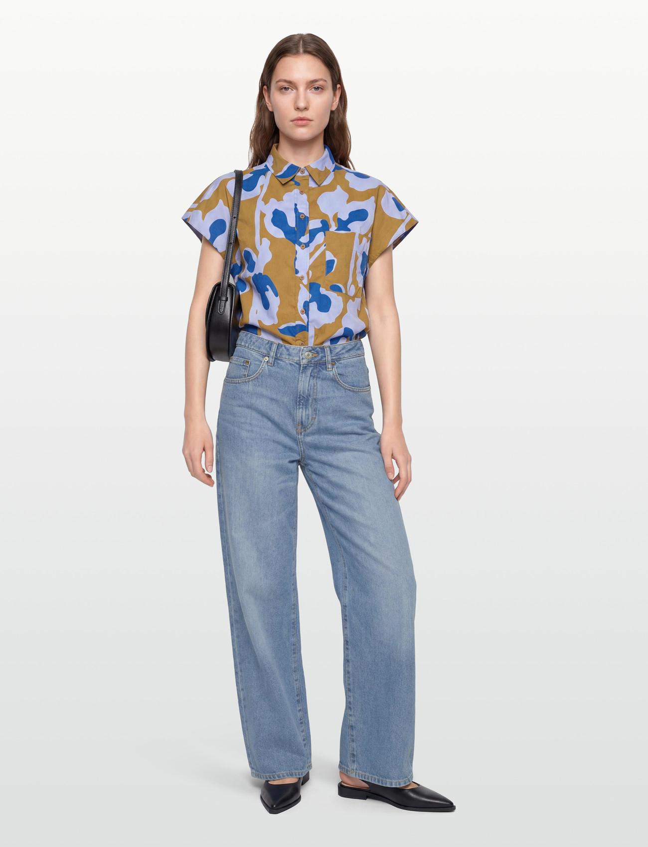 Closed Short Sleeve Shirts & Blouses Oceanic Blue - Multi/patterned - XXS