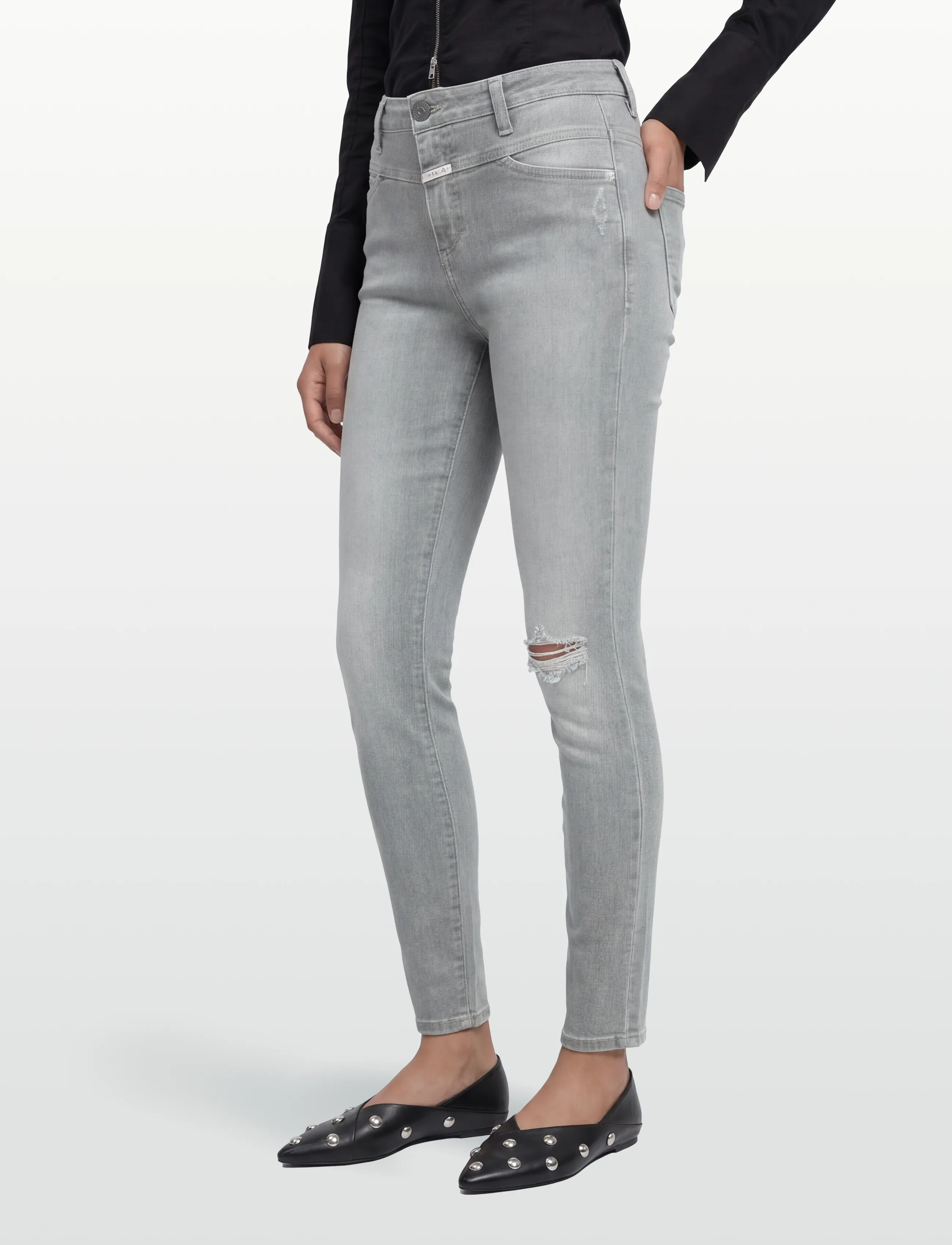 Closed - SKINNY PUSHER - skinny jeans - light grey - 3