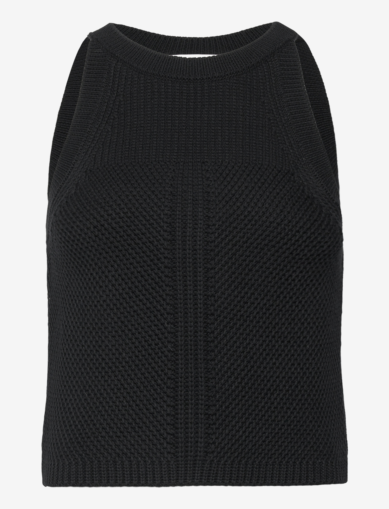 Closed - STRAP TOP - linnen - black - 0