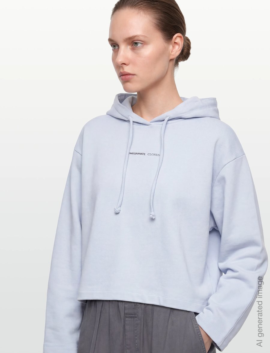 Closed - CROPPED HOODIE - kapuutsiga dressipluusid - soft blue - 3