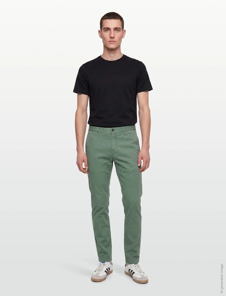 Closed - CLIFTON SLIM PANTS DARK JADE - kasdienio stiliaus kelnės - dark jade - 0