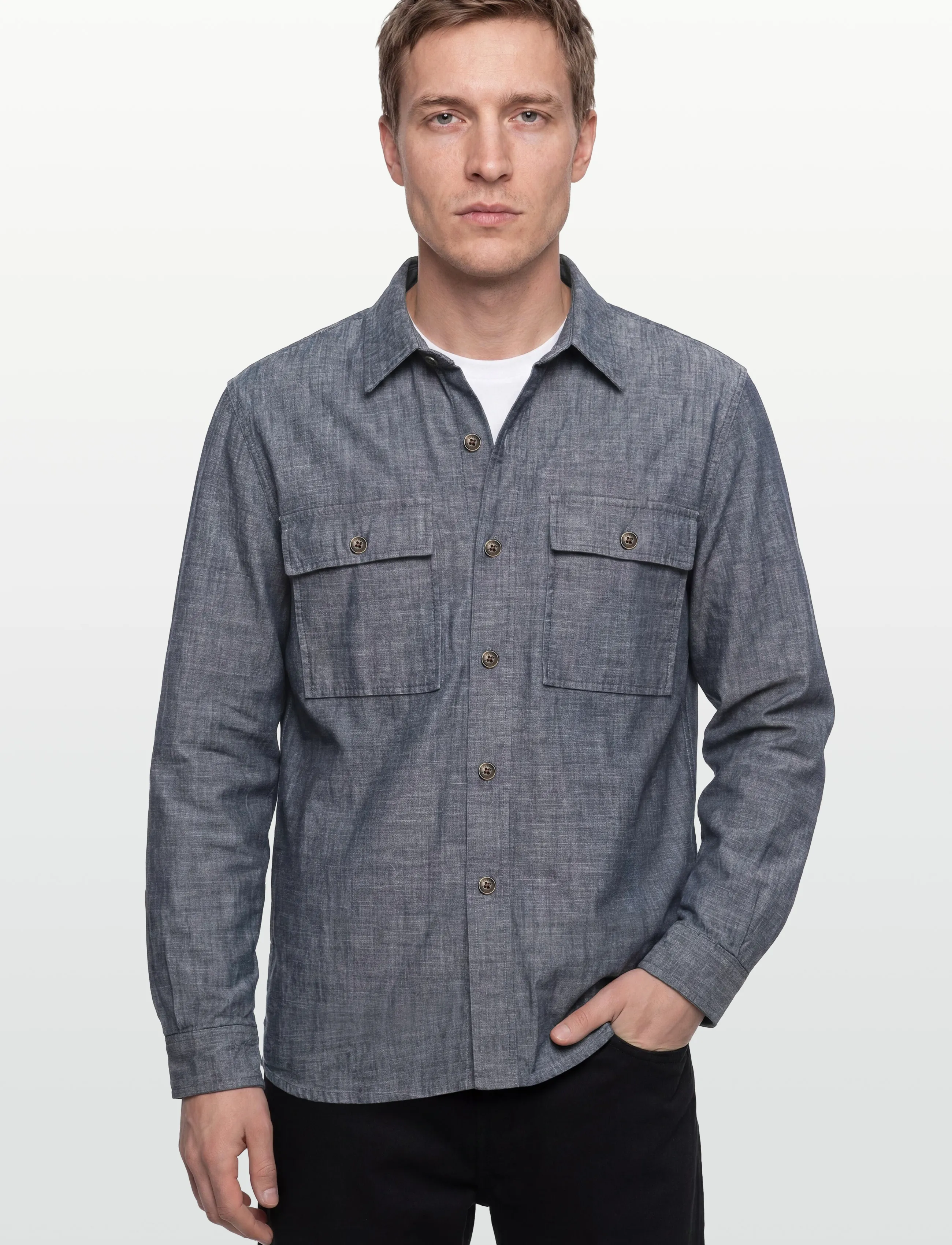 Closed - PADDED SHIRT SHIRTS & BLOUSES DARK NIGHT - basic skjorter - dark night - 3