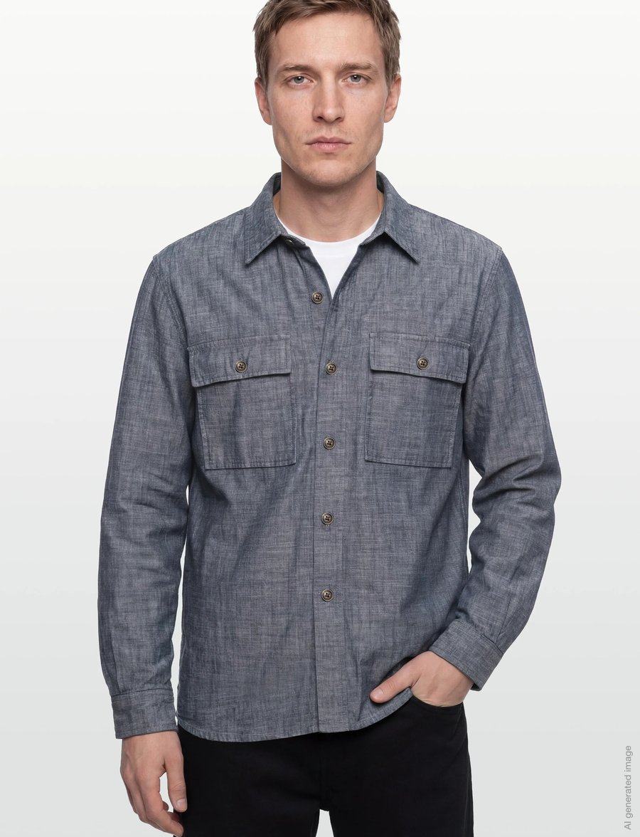 Closed - PADDED SHIRT SHIRTS & BLOUSES DARK NIGHT - basic skjortor - dark night - 3