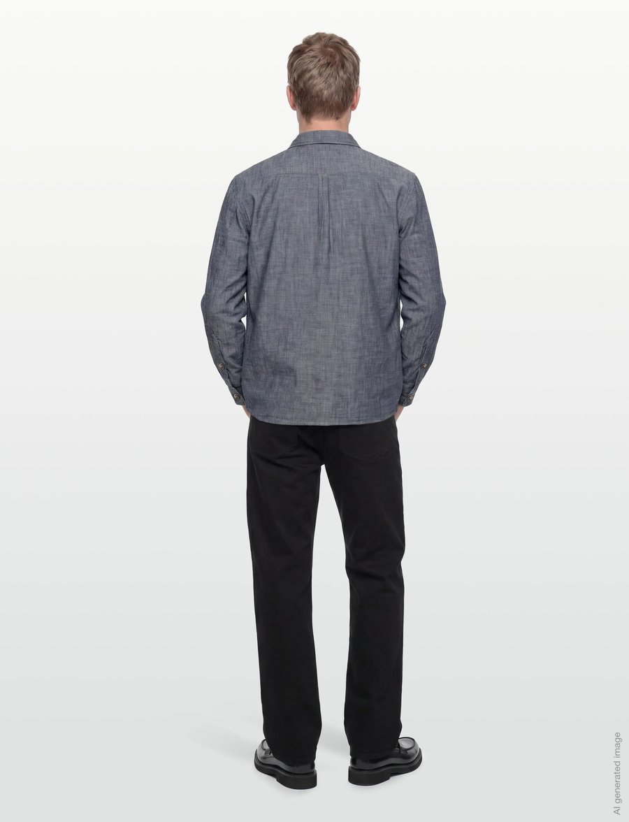 Closed - PADDED SHIRT SHIRTS & BLOUSES DARK NIGHT - basic skjortor - dark night - 4