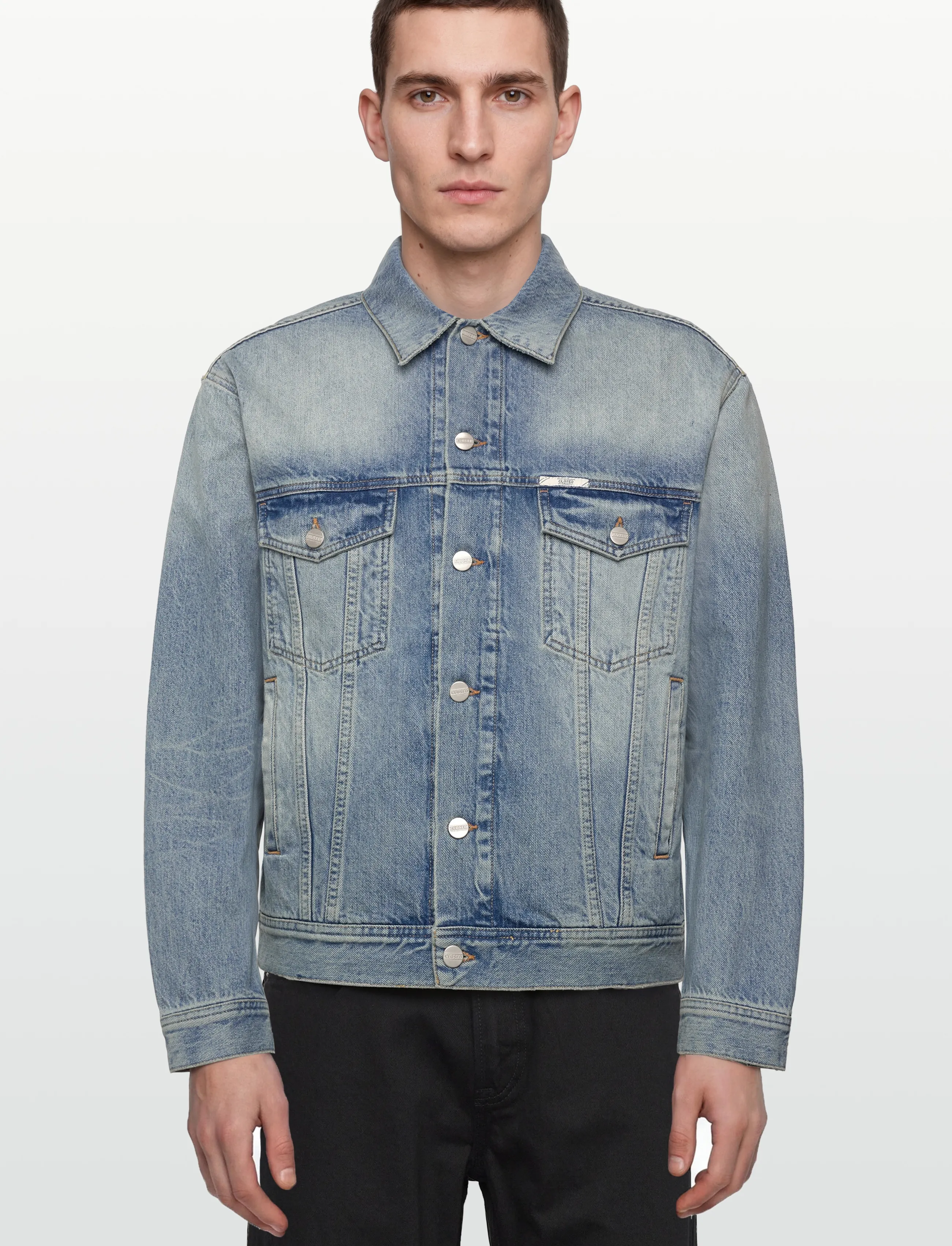 Closed - MEN DENIM JACKET JACKETS & COATS LIGHT BLUE - wiosenne kurtki - light blue - 3