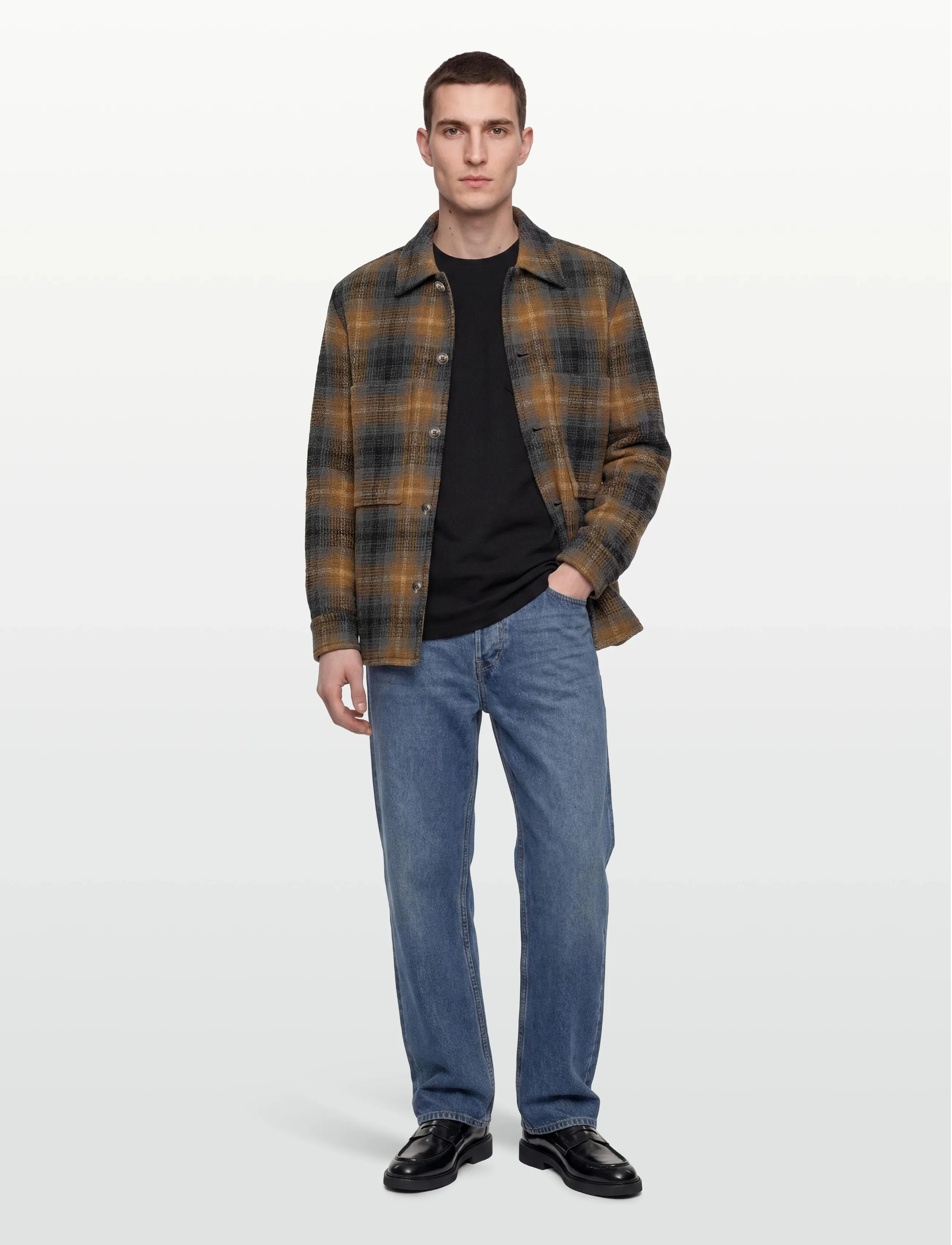 Closed Shacket Dried Tabaco, M, Jackets, Mehrfarbig/gemustert - Wool Männerswear