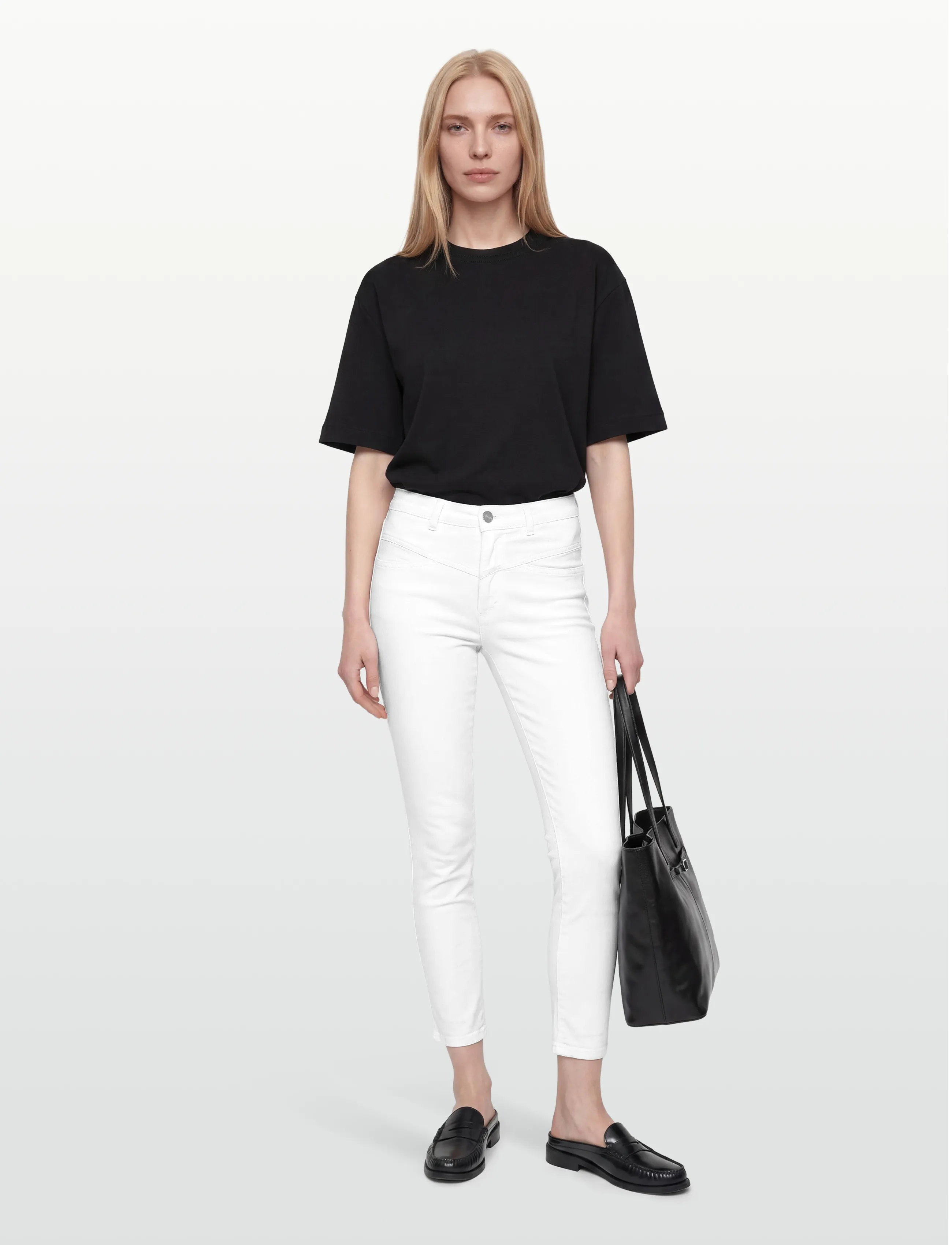 Closed WOMEN PEDAL PUSHER JEANS WHITE - Slim jeans - WHITE / white