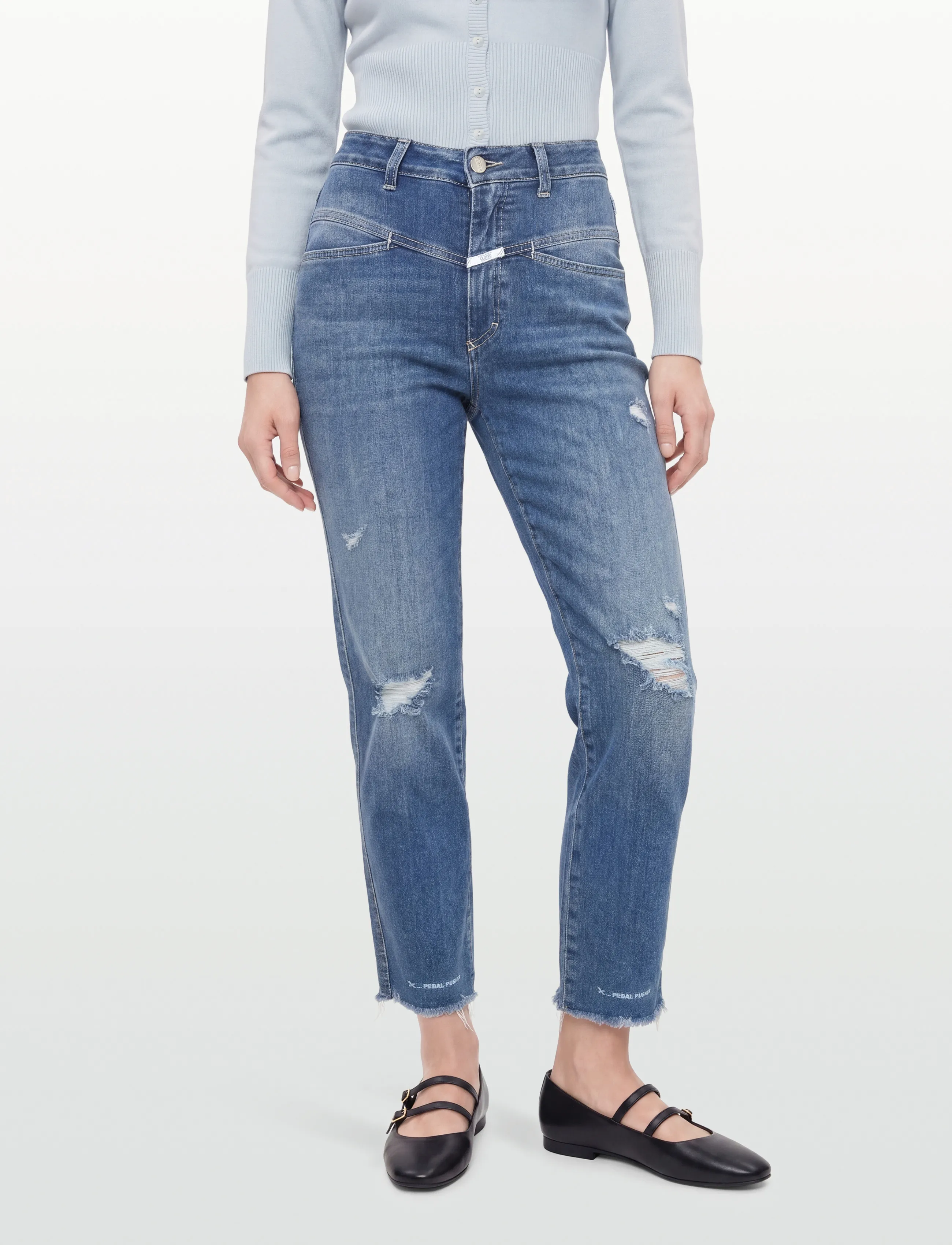 Closed - WOMEN PEDAL PUSHER JEANS MID BLUE - tapered jeans - mid blue - 3