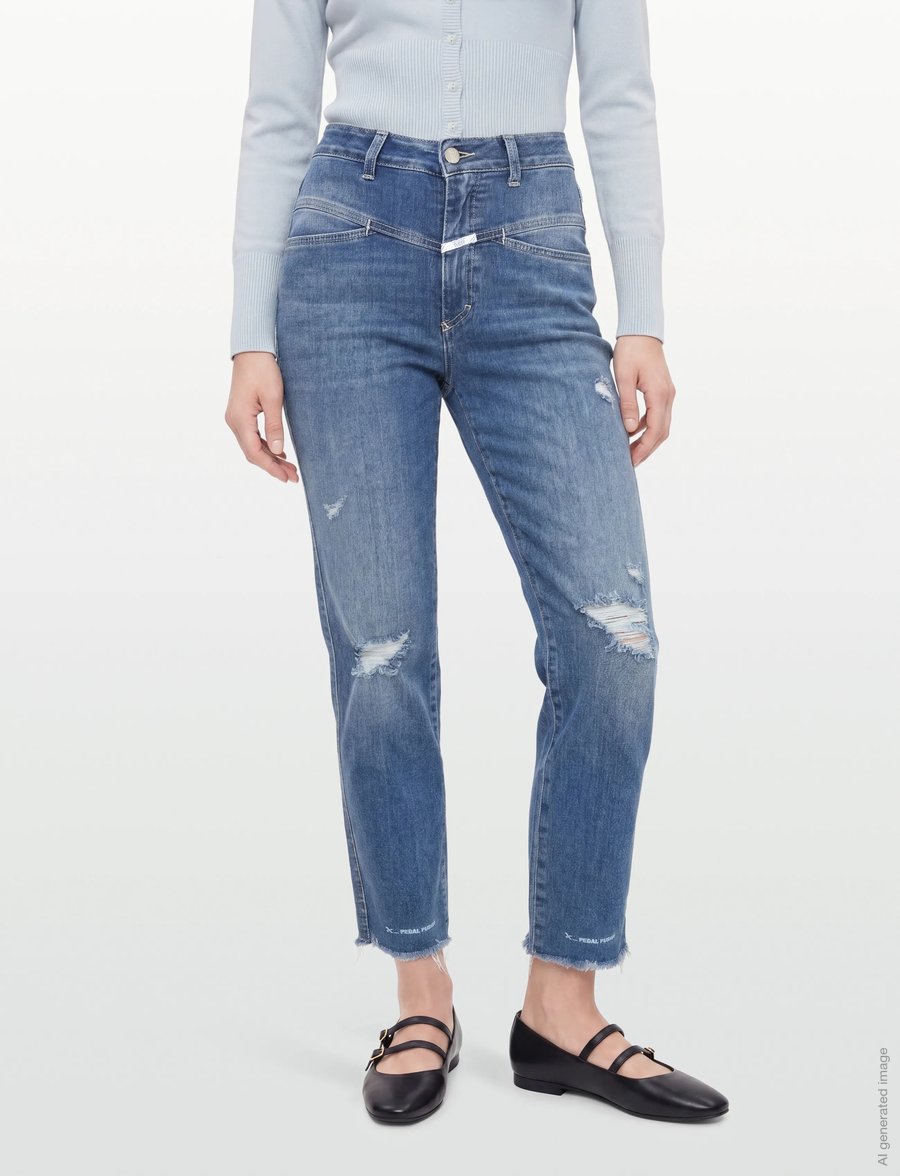 Closed - WOMEN PEDAL PUSHER JEANS MID BLUE - tapered jeans - mid blue - 3