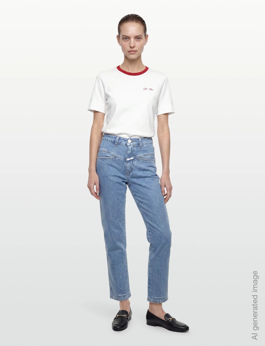Closed - WOMEN PEDAL PUSHER JEANS MID BLUE - straight jeans - mid blue - 0