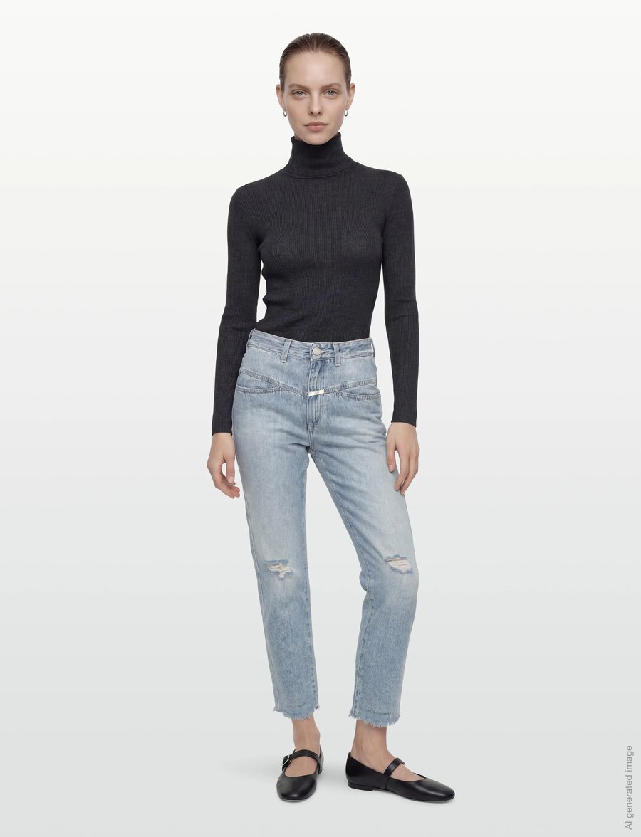 Closed - WOMEN PEDAL PUSHER JEANS LIGHT BLUE - mom jeans - light blue - 0