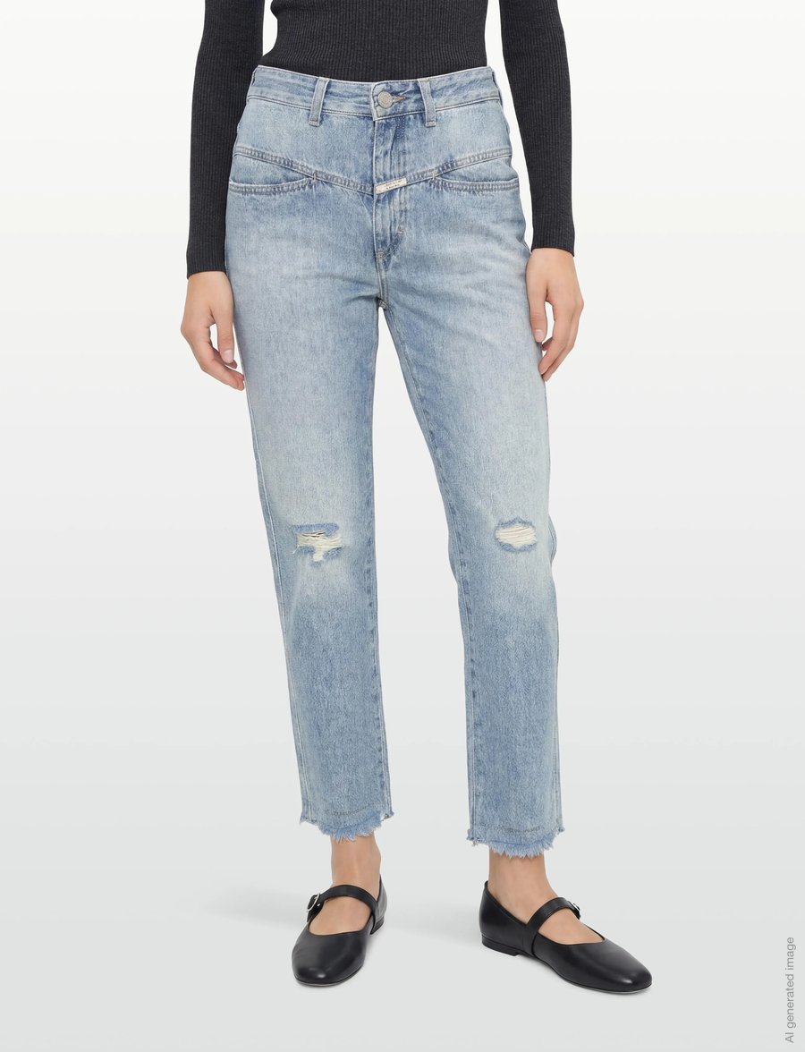 Closed - WOMEN PEDAL PUSHER JEANS LIGHT BLUE - mom jeans - light blue - 3