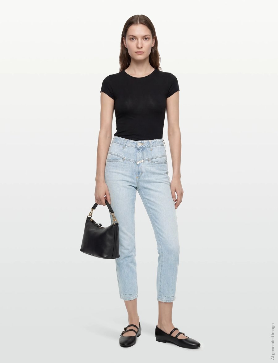 Closed - WOMEN PEDAL PUSHER JEANS LIGHT BLUE - mom jeans - light blue - 0