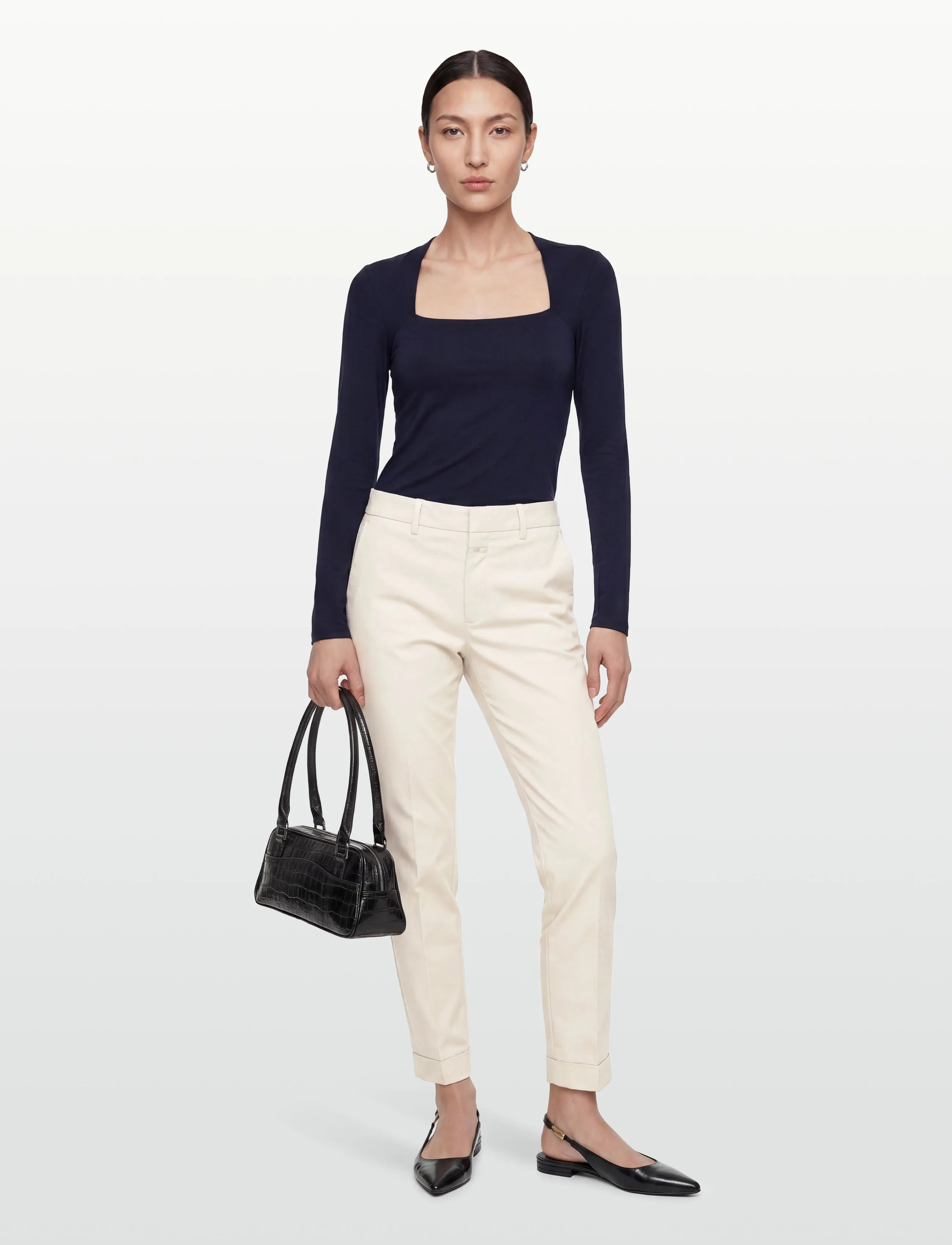 Closed AUCKLEY PANTS - Officewear - PLATINUM WHITE / beige