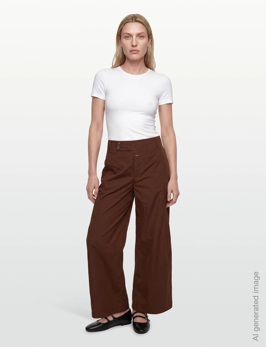 Closed - WOMEN LUNA PANTS BRAZIL NUT - laia säärega püksid - brazil nut - 0