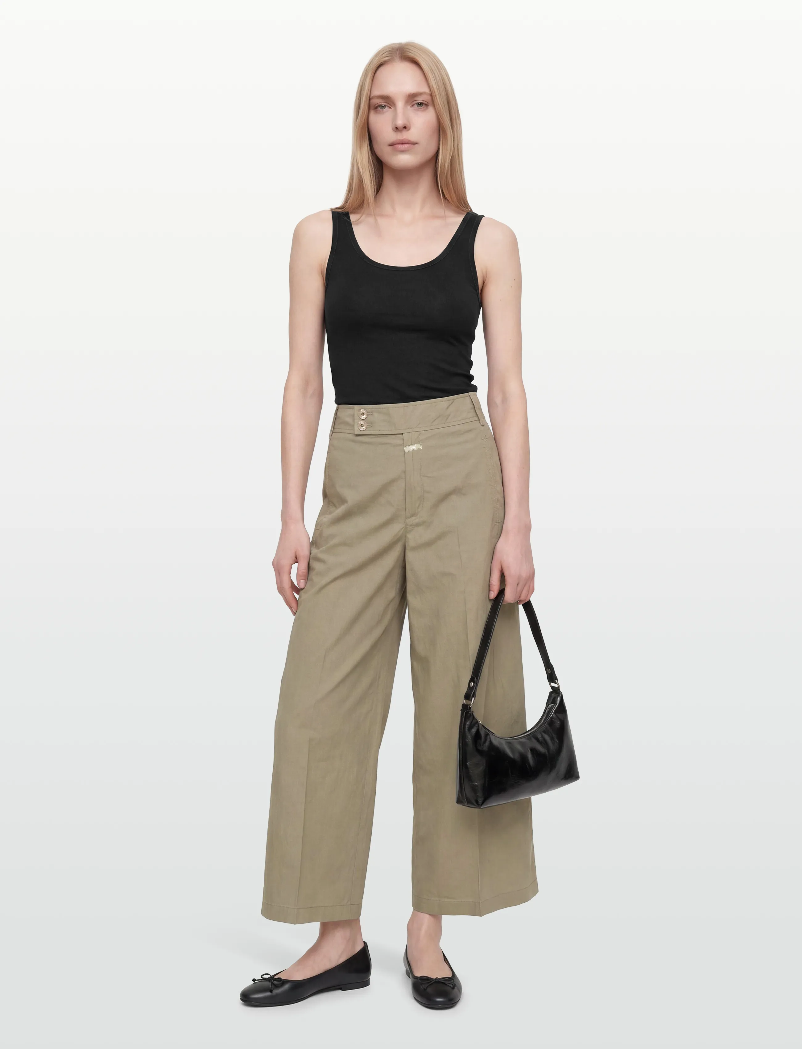 Closed Women Luna Pants Olive Green, 27, Trousers, Khakigrün - Wide Leg, Frauen