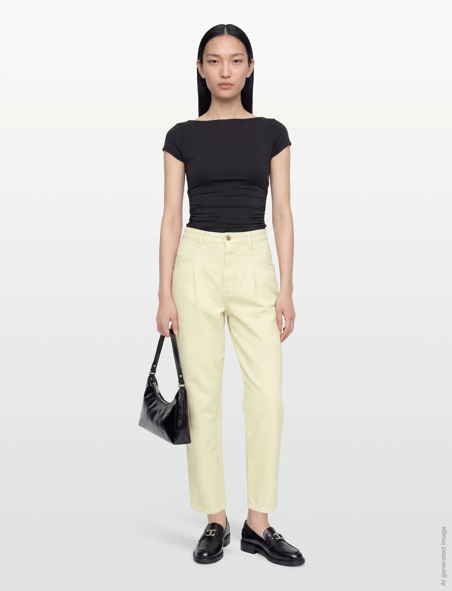 Closed - PEARL JEANS LIGHT MOSS GREEN - mom jeans - light moss green - 0