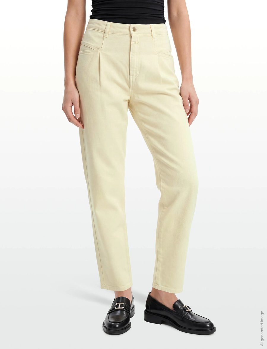 Closed - PEARL JEANS LIGHT MOSS GREEN - mom jeans - light moss green - 3