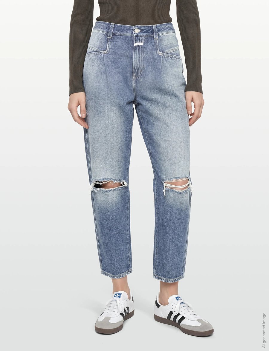 Closed - STYLE NAME PEARL JEANS MID BLUE - hosen mit weitem bein - mid blue - 3